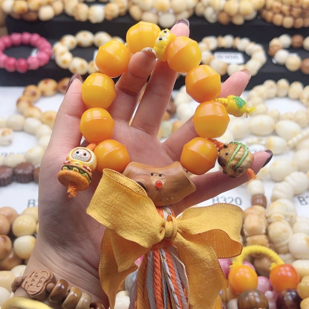 吊坠白玉菩提干磨菩提➕根付配件设计款通货