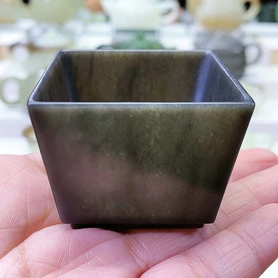 和田玉未镶嵌挂件茶杯60m l