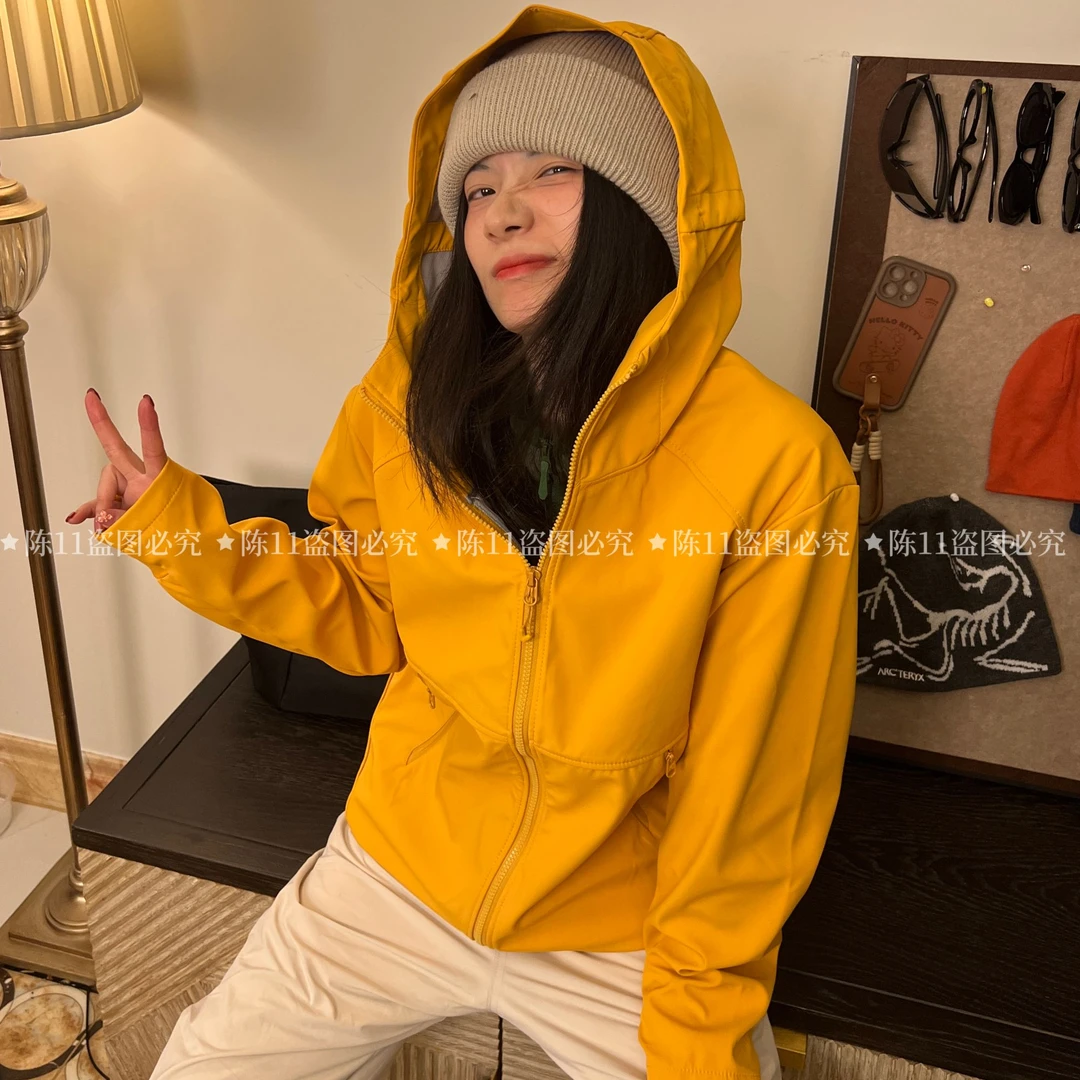 MIN SAN JIN男女春季新款户外潮轻量百搭连帽软壳冲锋衣JKJ-507CS