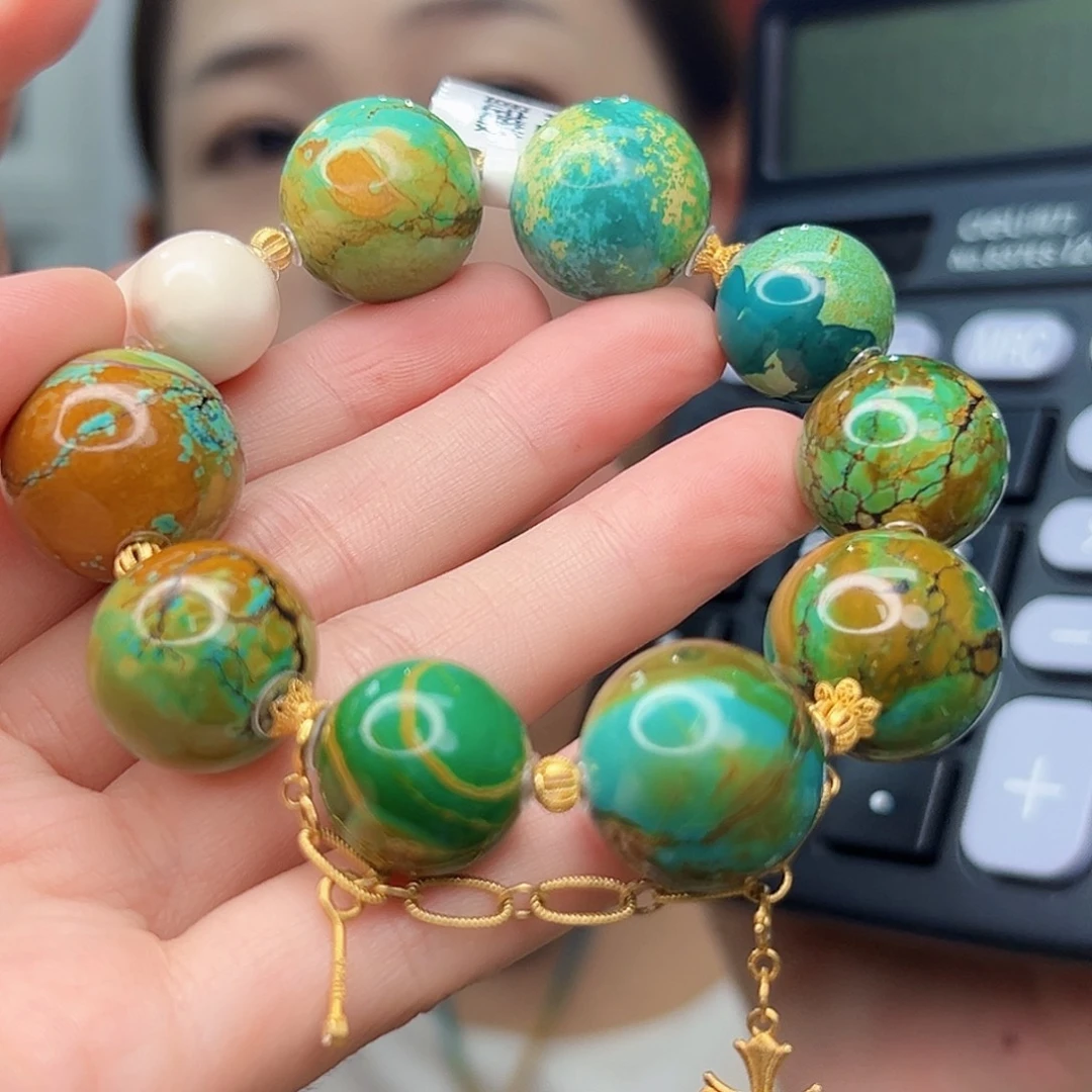 D***Q18K金镶嵌绿松石珠宝奇石