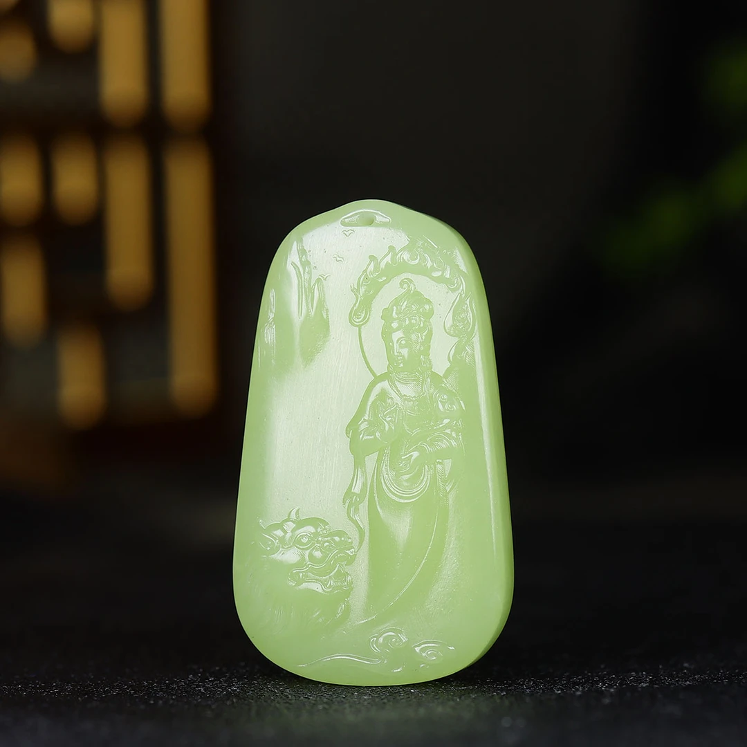 113053和田玉黄玉观音挂件