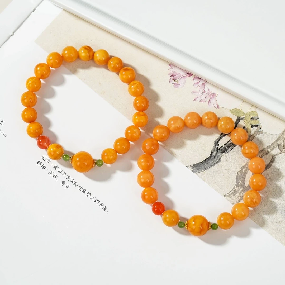 【云上叙】蜜蜡DIY手串-多样性发其一-9mm-V22105-M（甄选）