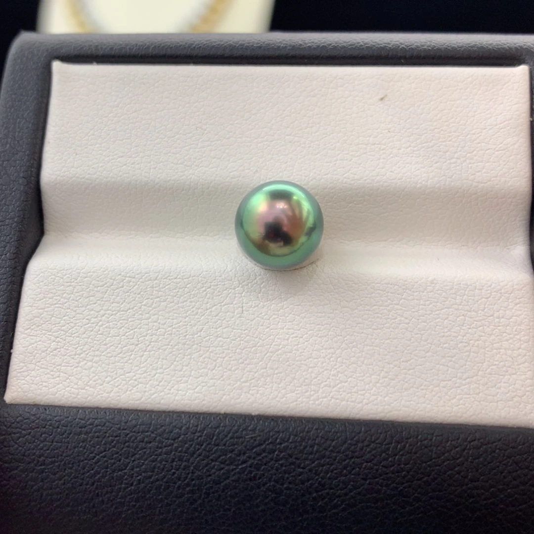 未镶嵌裸珠定制海水珍珠极光孔雀绿