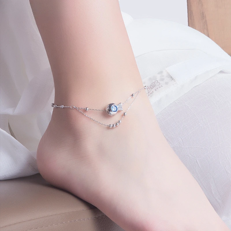 FARCOKO/法蔻 925银脚链 泡泡鱼脚链女轻奢小众高级感礼物送女友