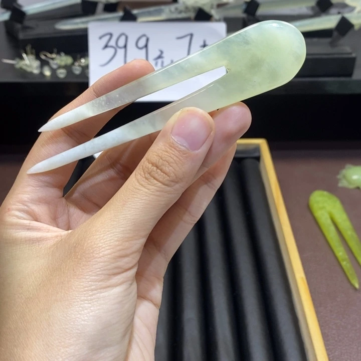 蛇纹石玉合金发饰