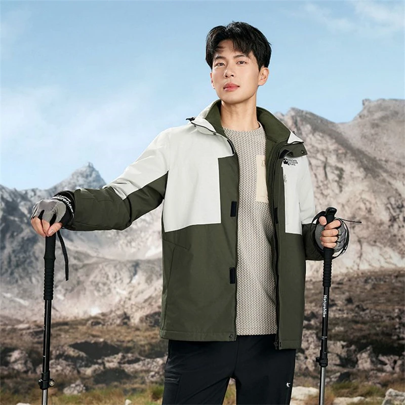 乔丹男装梭织厚外套新款保暖风衣三合一户外运动上衣QDFFD3254351