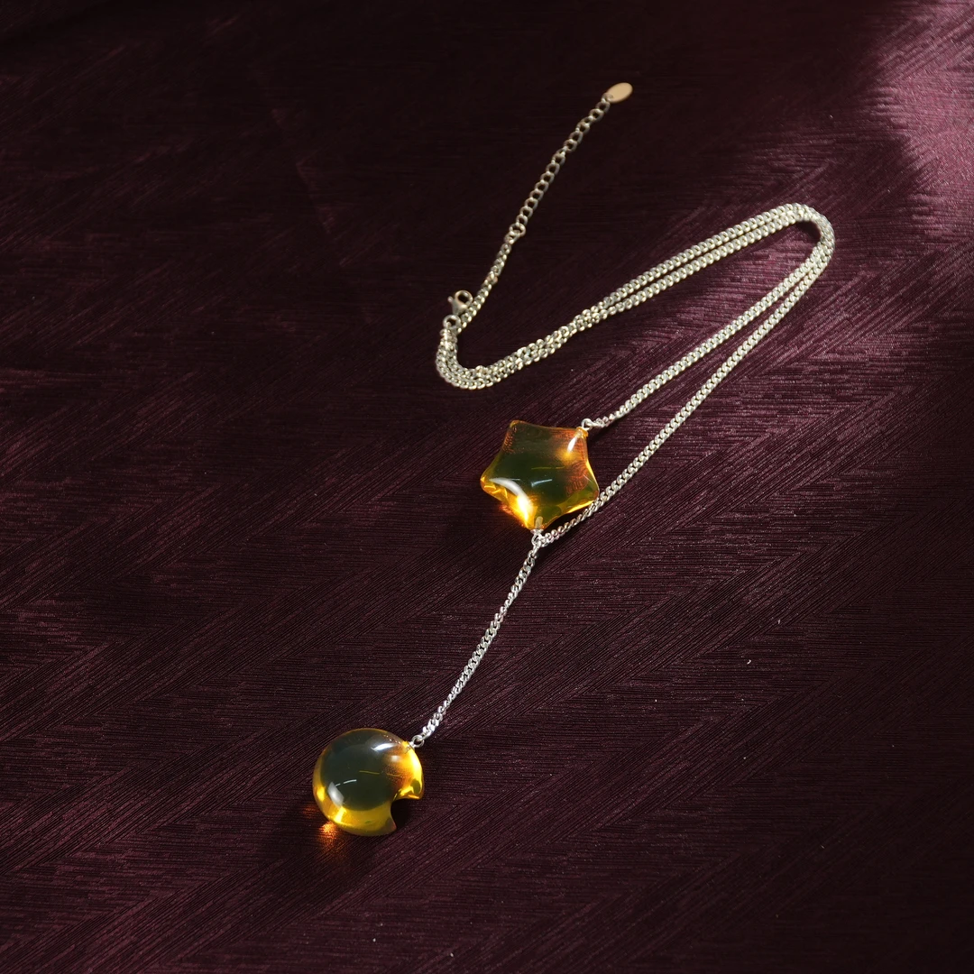 【老掌柜】琥珀星月项链/BBJ0614126