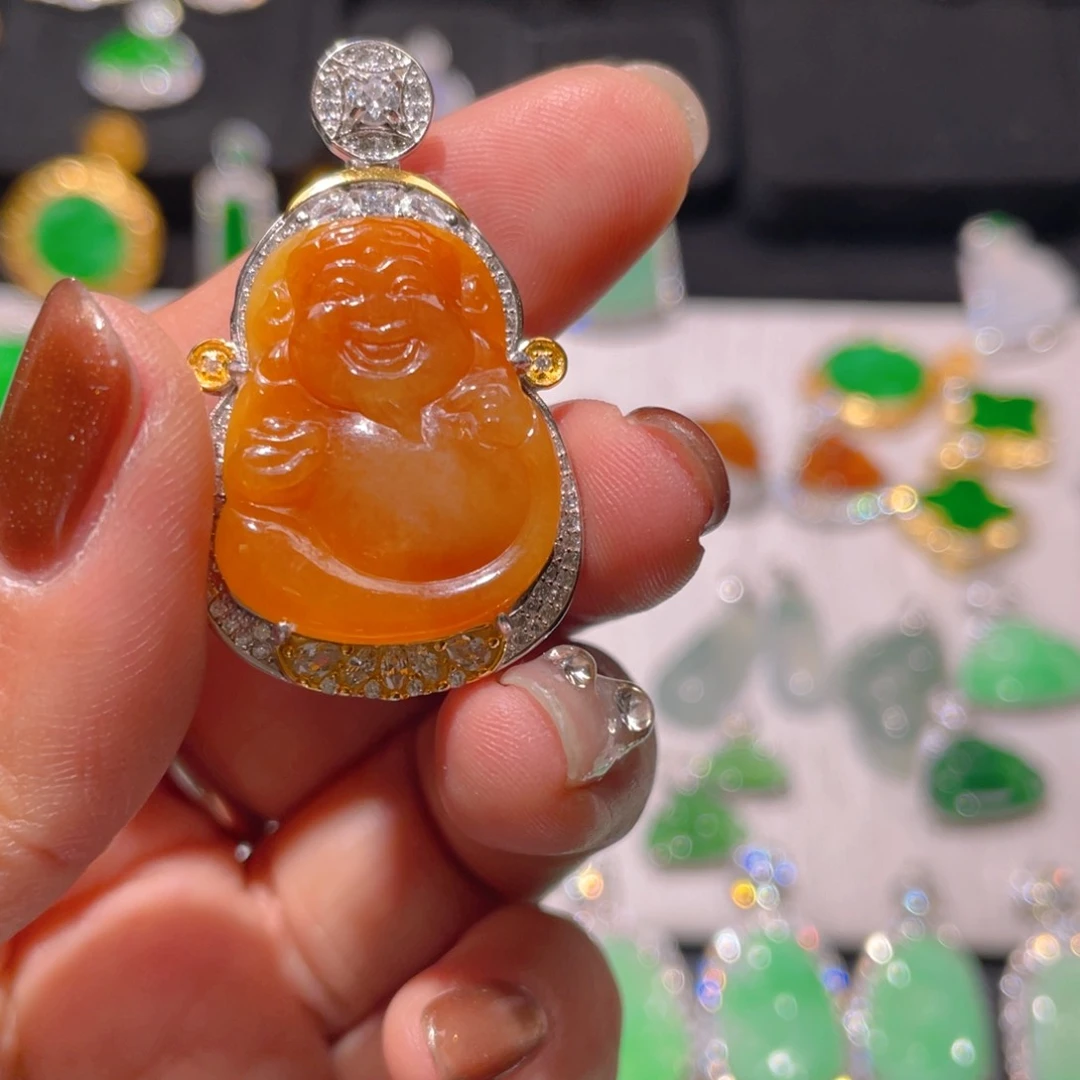 翡翠颈饰银S925镶嵌开**站精品