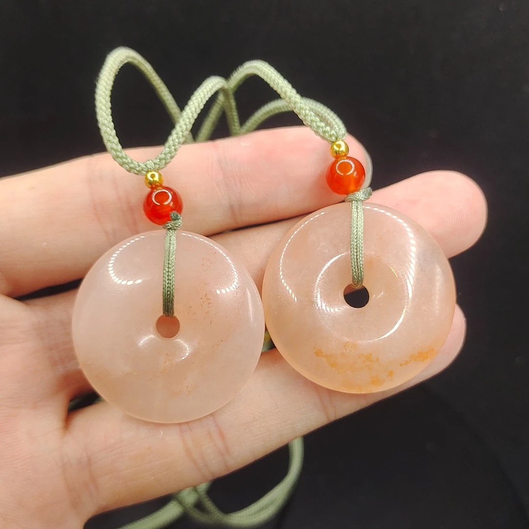 【李想精选】彩玉平安扣吊坠赠绳子D6【多样性发其一】约31-6mm