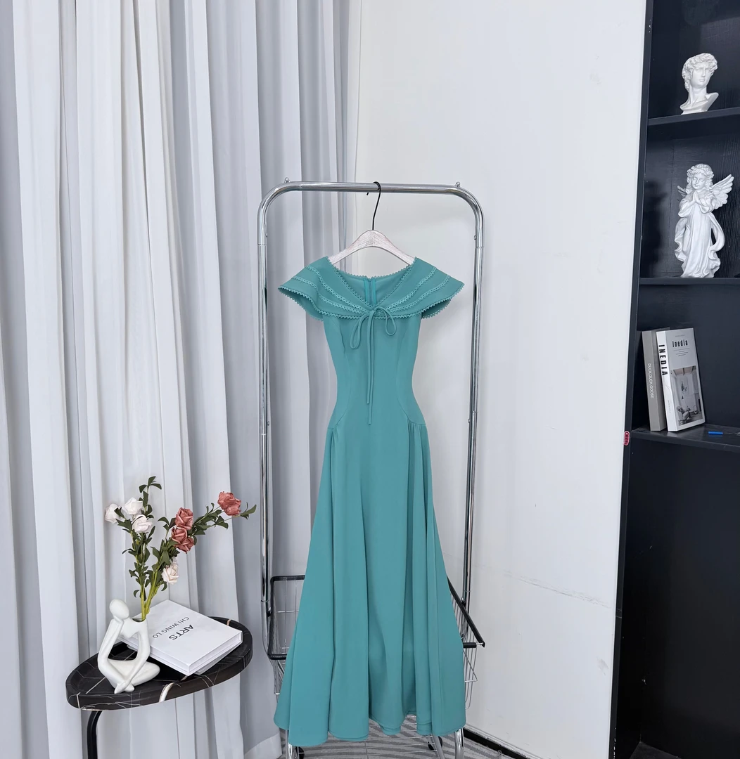 小八定制25夏季新款法式时尚精致气质设计师连衣裙 10896 BCK