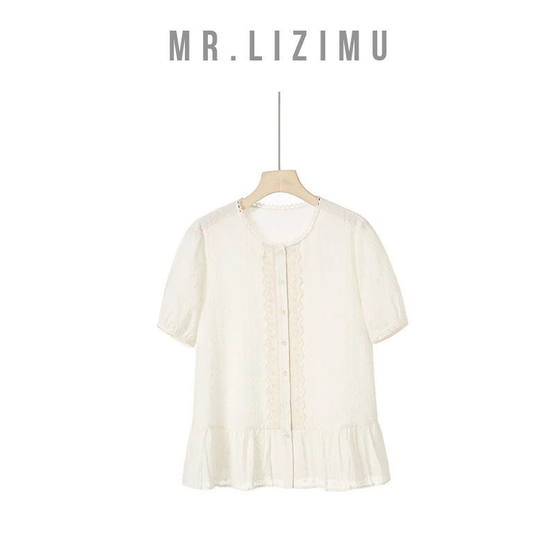 李子木先生甜美上衣单排多扣中国风女士宽松衬衫夏季薄款通勤穿搭