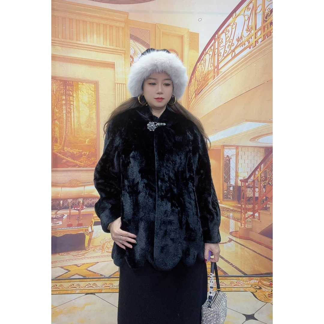 6609冬季时尚短款气质黑色轻奢韩版外套