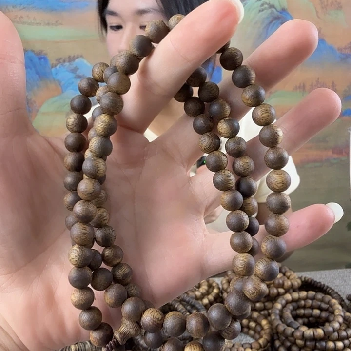 手串沉香8mm多圈绿奇楠27克➕多样性发一