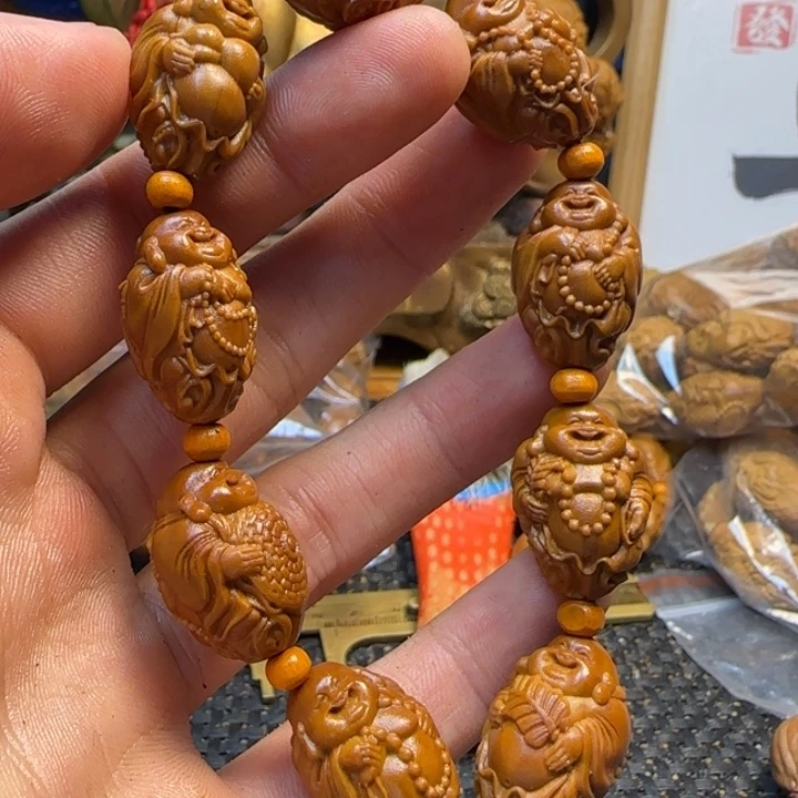 橄榄核手串/手链瑞兽弥勒