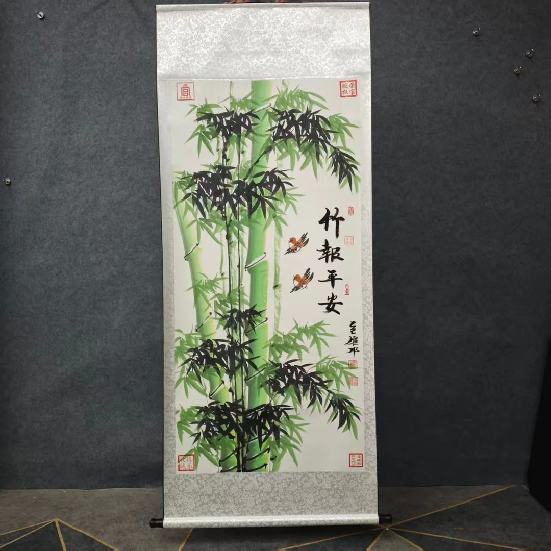 潘耀邦-《竹报平安》精品国画-170X70cm