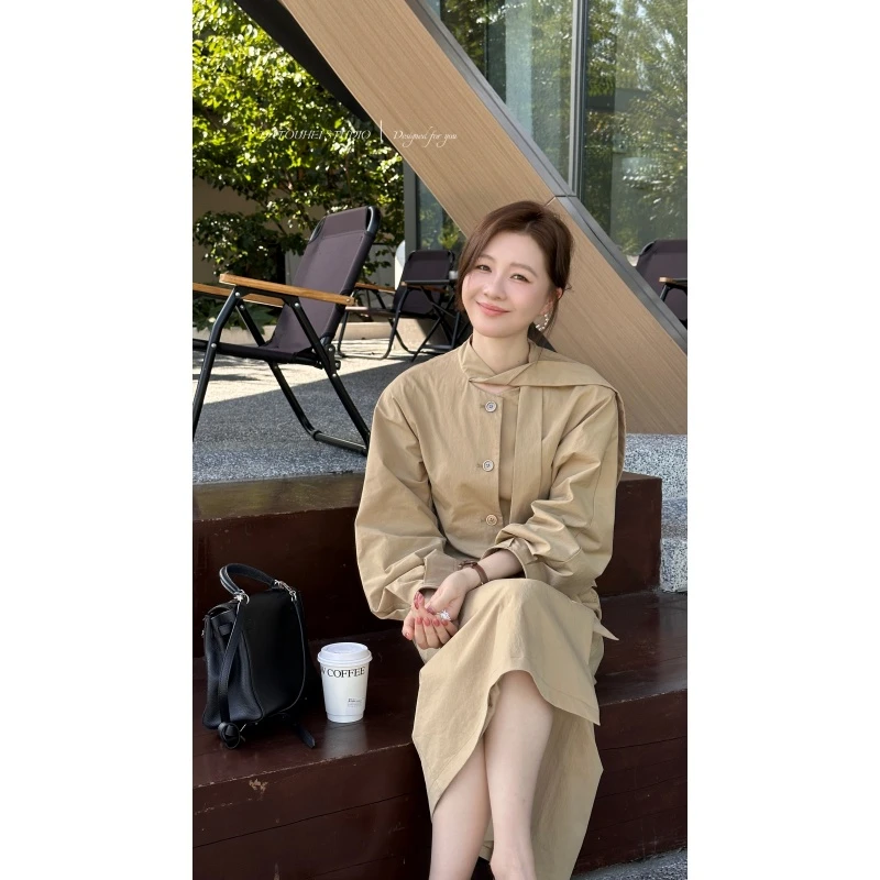【DATOUHEI 秋季新品】“珠光杏语”2025秋上衣半裙套装D225A12968