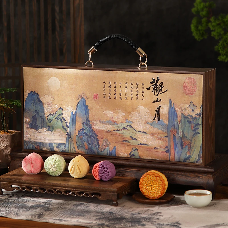 月饼礼盒装广式蛋黄莲蓉五仁奶黄流心2025中秋节送人礼品企业定制