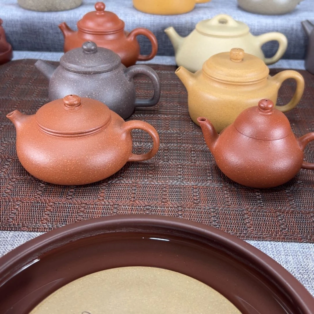 明***軍茶壶紫砂红降坡微瑕