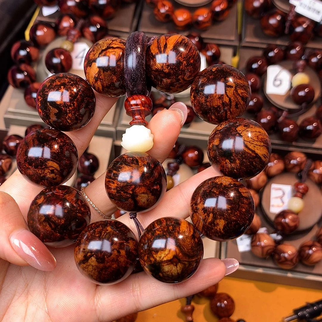 花梨木类手串/手链高货瘤疤紫油梨土埋料25