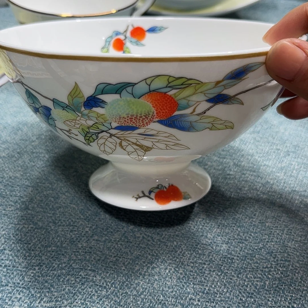 瓷片荔枝六寸面碗两个