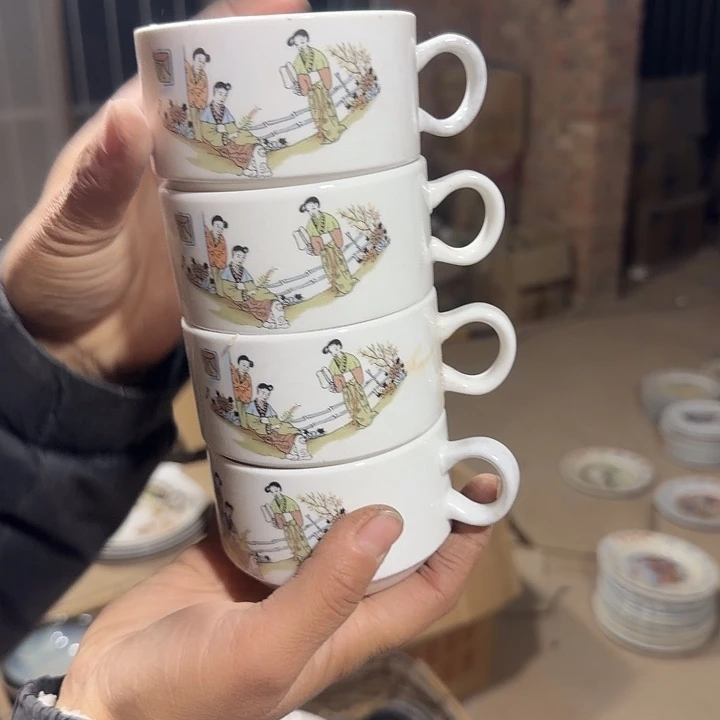 库存瓷片三娘教子四个