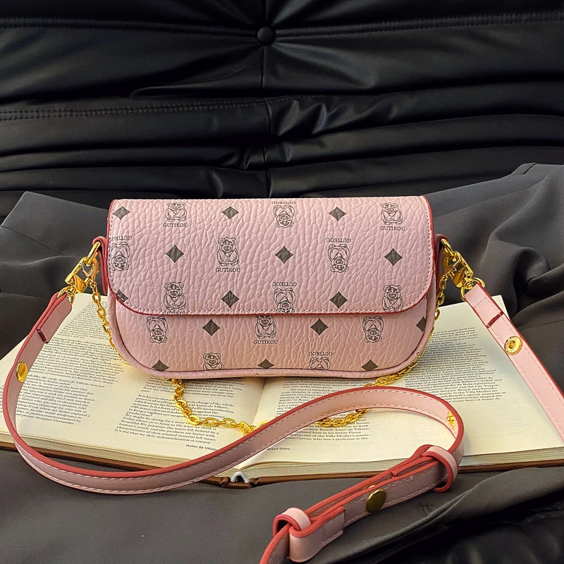 复古超火小包包女2025春新款轻奢小众高级感单肩斜挎包链条小方包