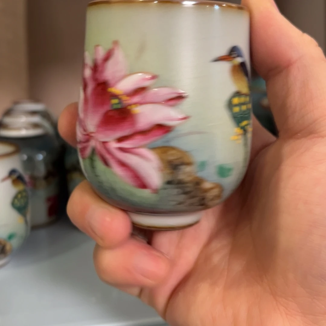 杯柴烧手工手绘陶瓷