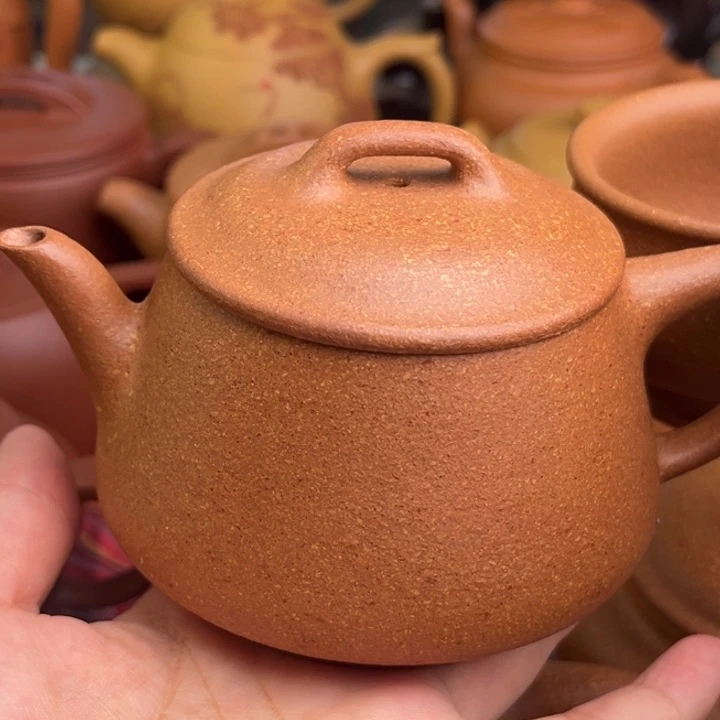茶壶紫砂原矿黄降坡20目影瓢精工半手260cc
