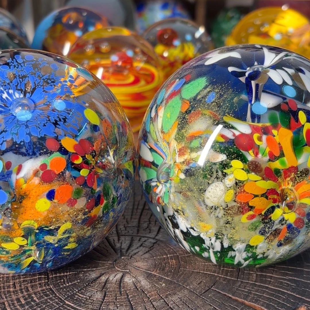 清***舍琉璃手工艺品精品2个