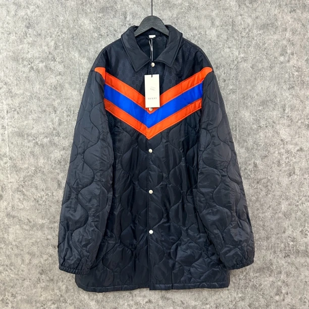 未使用 GUCCI/古驰 古驰藏青色中长款棉服外套