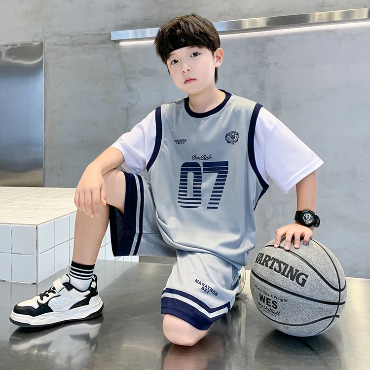 儿童装男童速干运动套装2025新款中大童篮球服男孩夏装潮帅气时尚