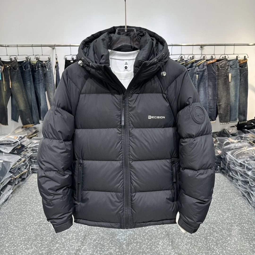 2025冬季新款连帽面包服外套男士加厚保暖拉链口袋青年棉服上衣潮