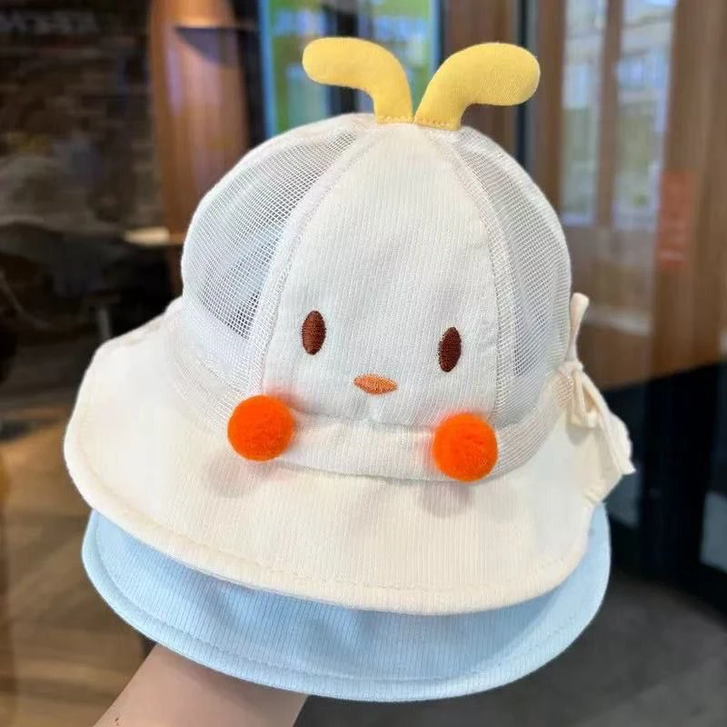 婴儿帽子春夏季薄款宝宝可爱渔夫帽男女童小月龄出游遮阳防晒盆帽