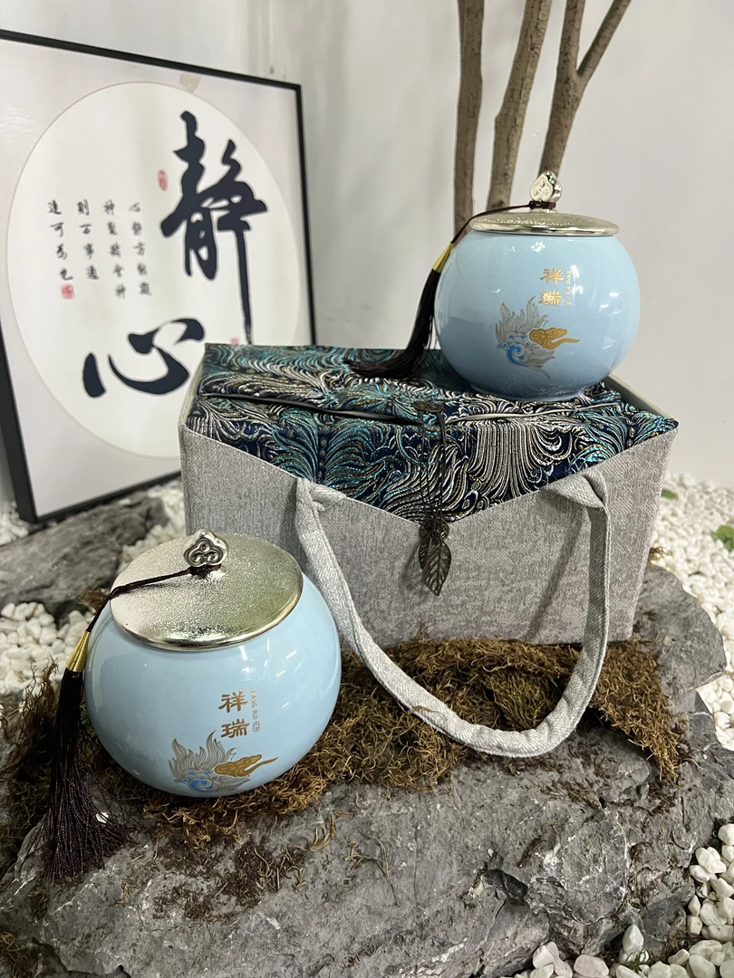 茉莉花茶-布艺双陶罐礼盒绿茶茶叶