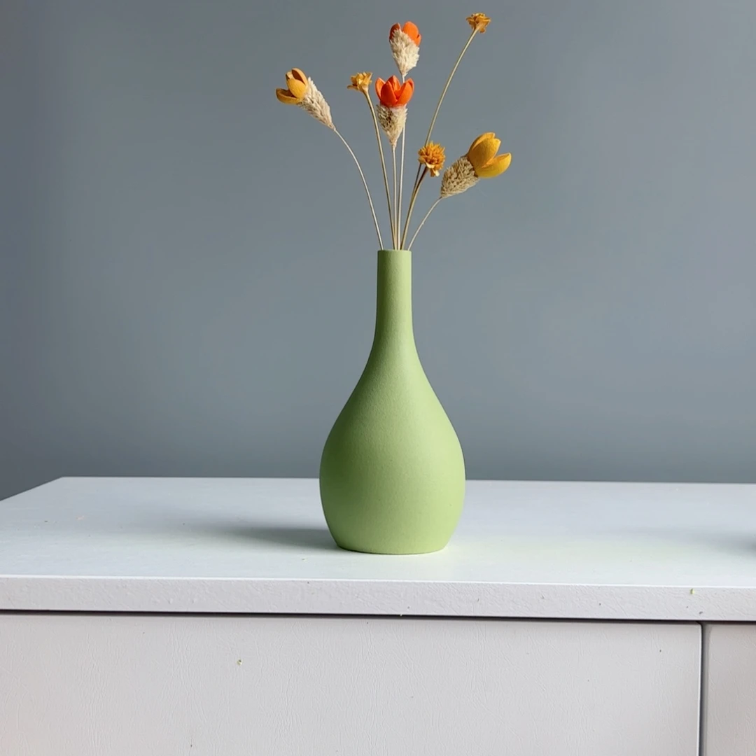 摆件陶瓷小花瓶摆件含花总高约20-30cm