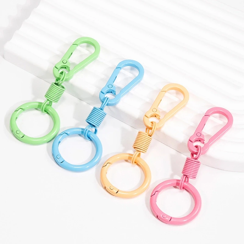 马卡龙多彩弹簧钥匙扣登山扣书包个性时尚钥匙扣diy挂件