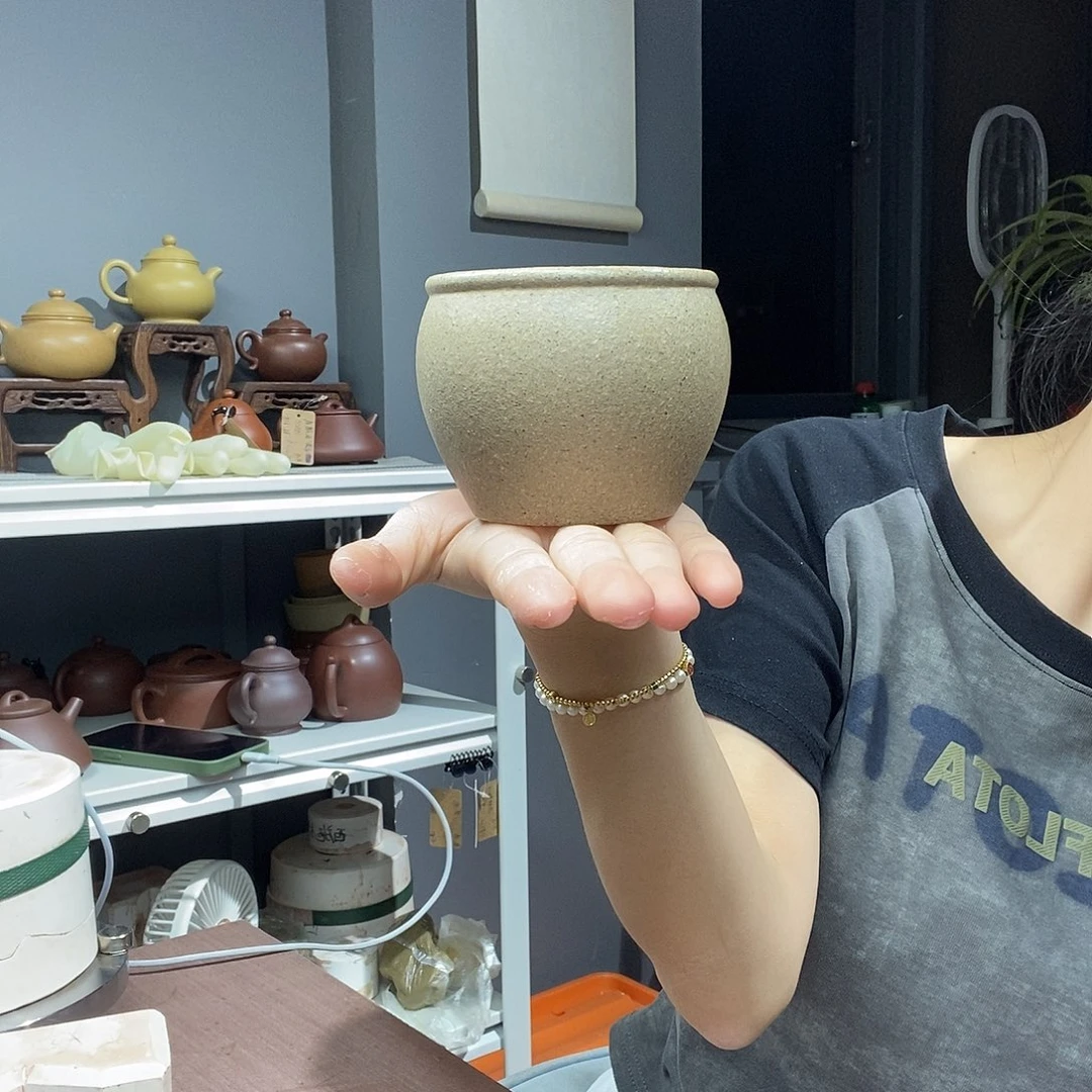 茶壶紫砂（尝鲜款）半手工青降坡大肚杯210cc