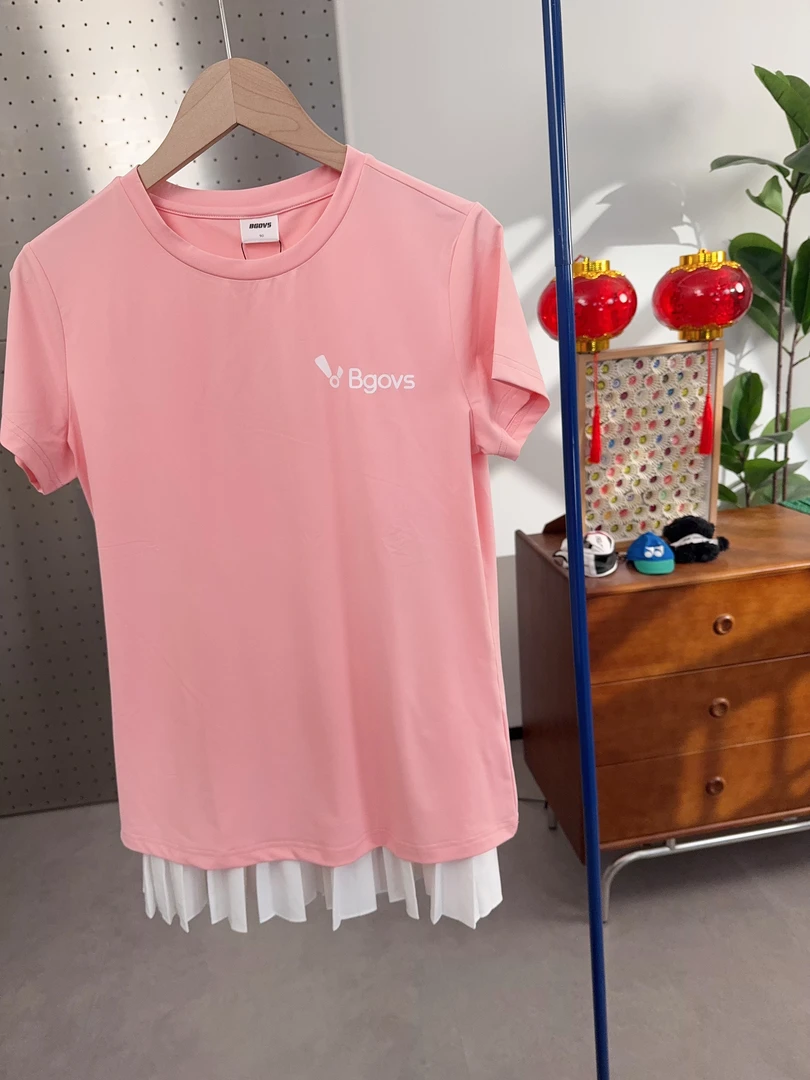 BGOVS韩国2025春夏新品羽毛球服男女基础款速干运动吸汗短袖正品1