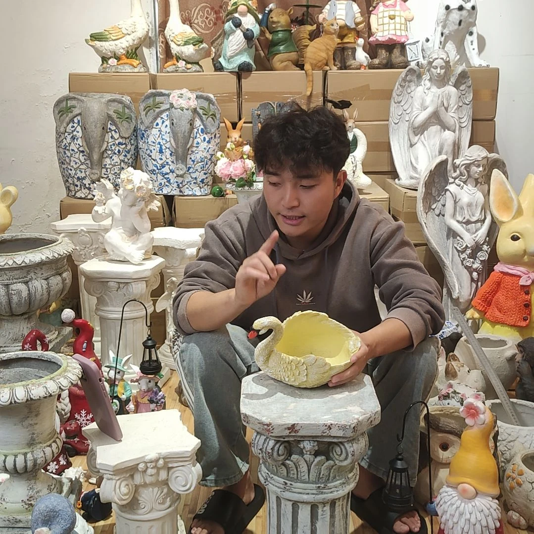 合成树脂天鹅花盆