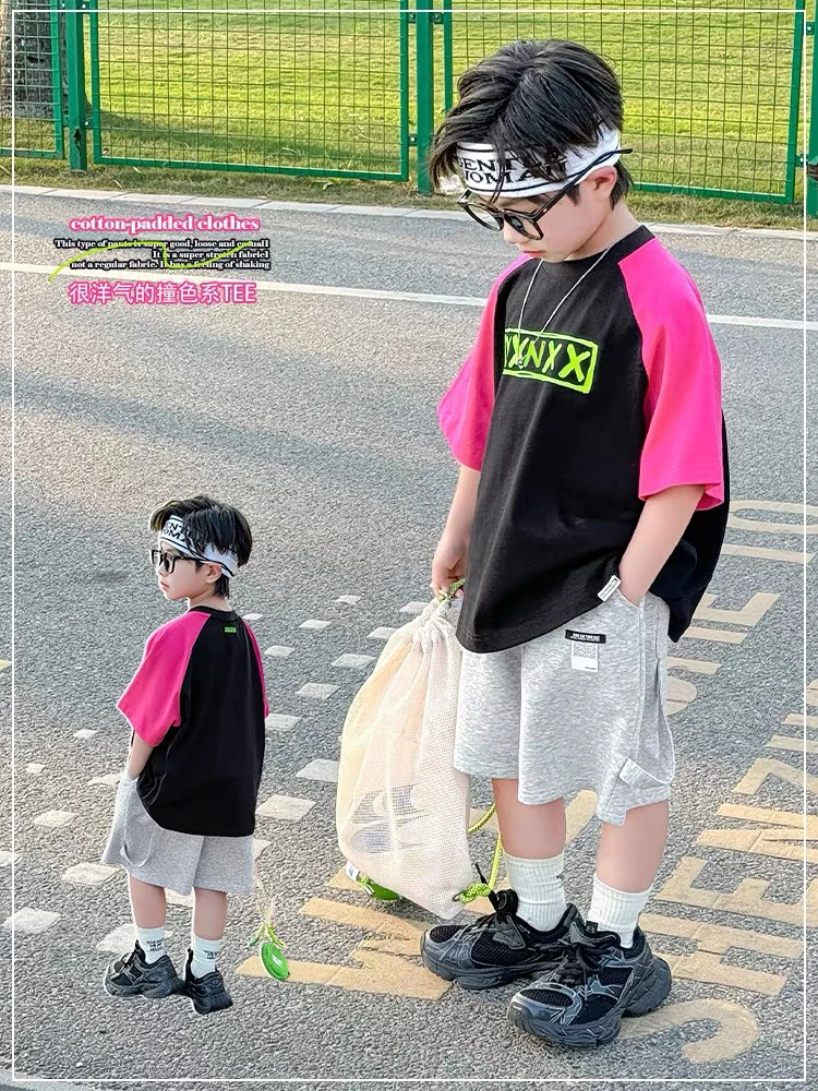 男童T恤夏装2025新款儿童纯棉短袖夏季半袖男孩体恤上衣