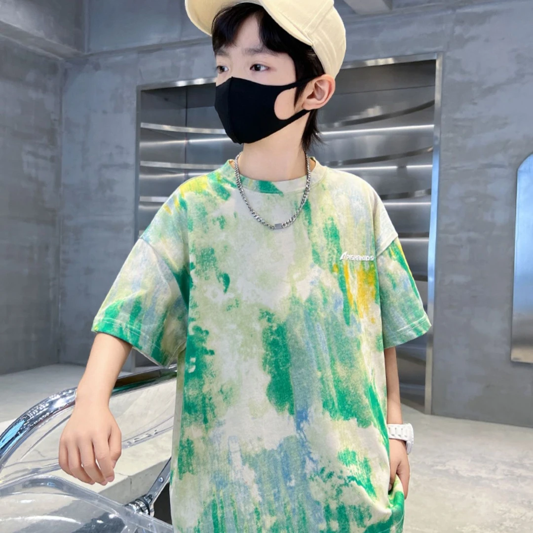 男童夏装中大童纯棉T恤短袖2025新款儿童半袖帅气外穿洋气上衣潮