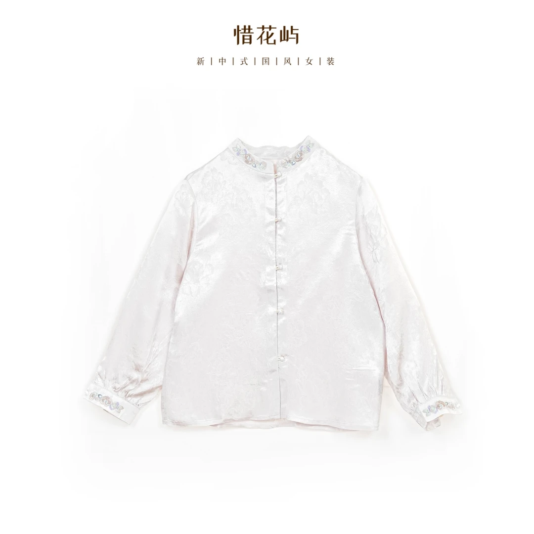 [悦纹绣缘]国风高定质感百搭新中式衬衫JZ03