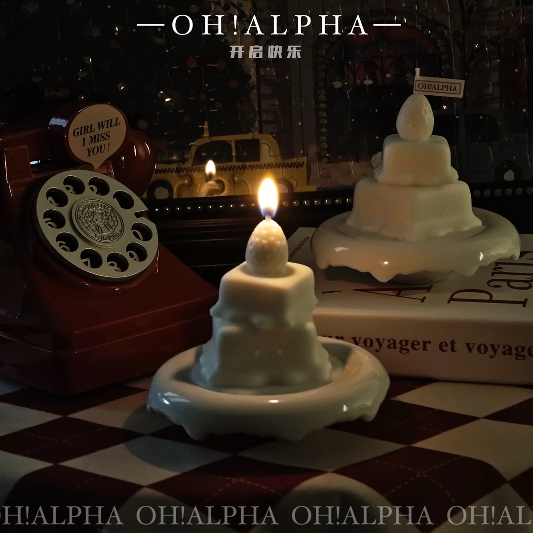 OH!ALPHA 草莓贝贝挞低温蜡烛原创小众手工摆件道具可爱装饰浪漫