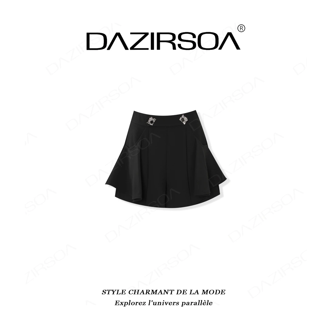 “率性风度”时尚百搭拼接荷叶边个性裙裤 AA026