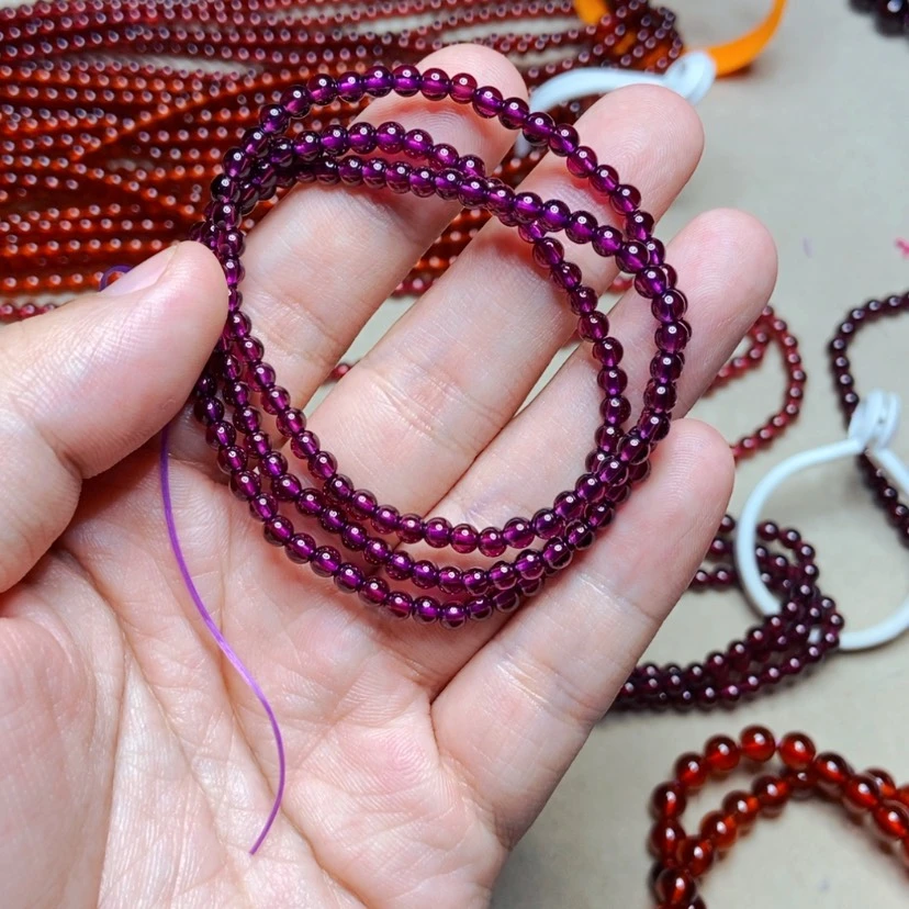 【闪购商品】未镶嵌手链石榴石（紫牙乌）3.8毫米