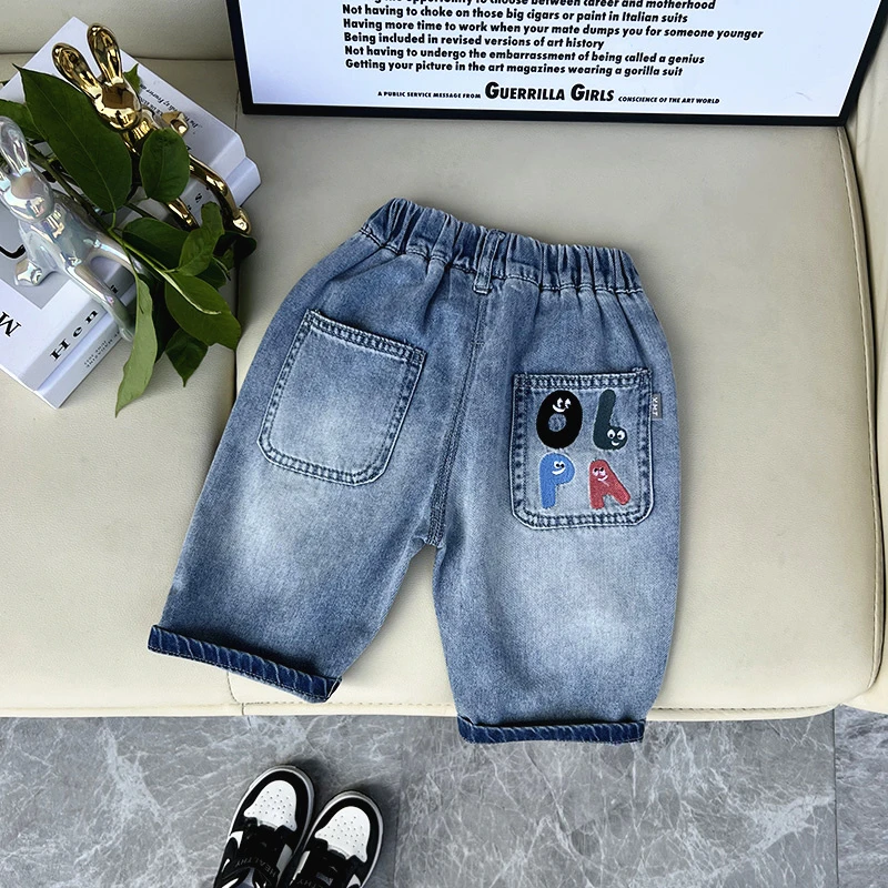 男童夏季牛仔短裤新款中小童中裤夏装儿童轻薄款七分裤子宝宝童装