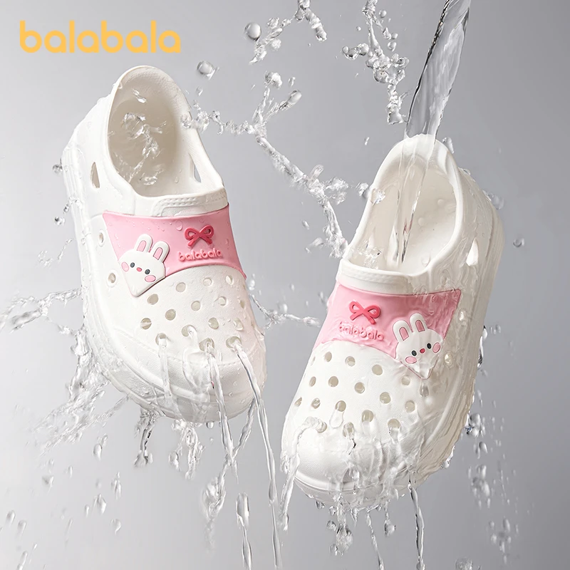 巴拉巴拉童鞋儿童凉鞋宝宝包头洞洞鞋小白鞋2025春季新款鞋子卡通