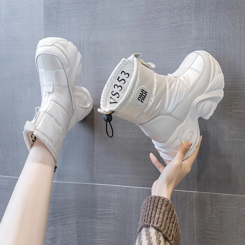 内增高雪地靴女冬加绒加厚防水防滑2025新款厚底小个子东北大棉鞋