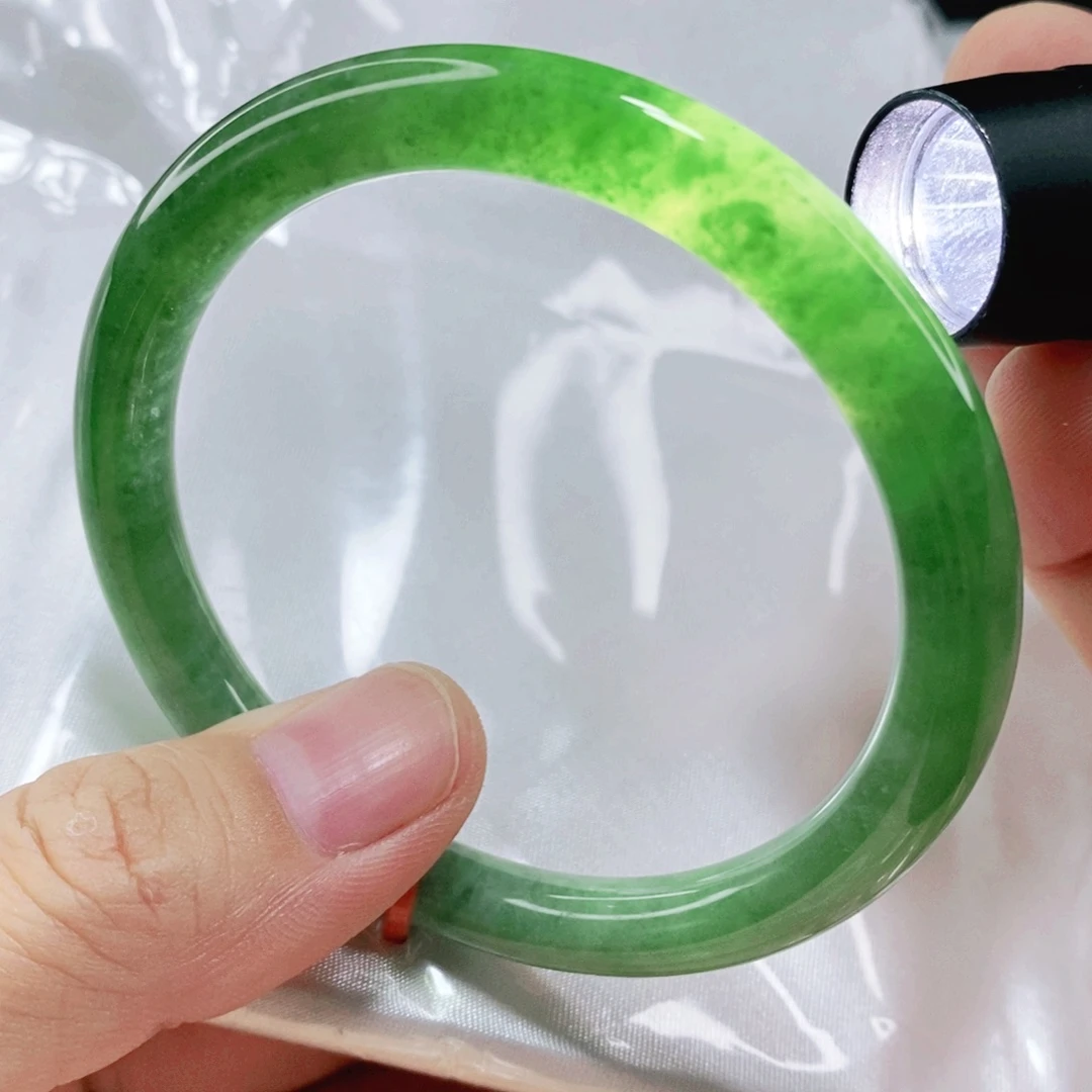 未镶嵌手镯翡翠55.5圈口圆条