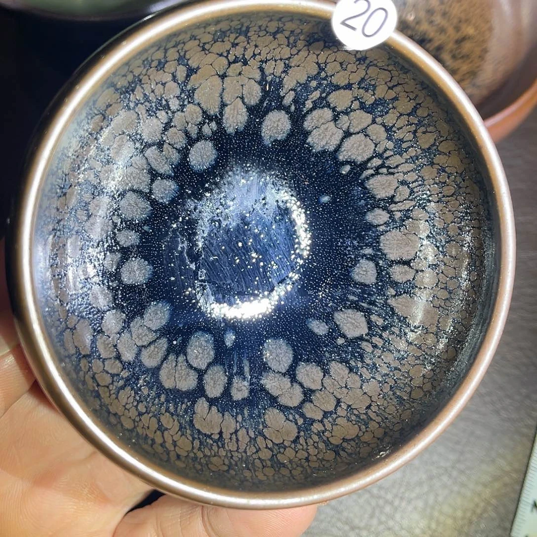 茶盏龙窑柴烧油滴钵钵器型8.4口径